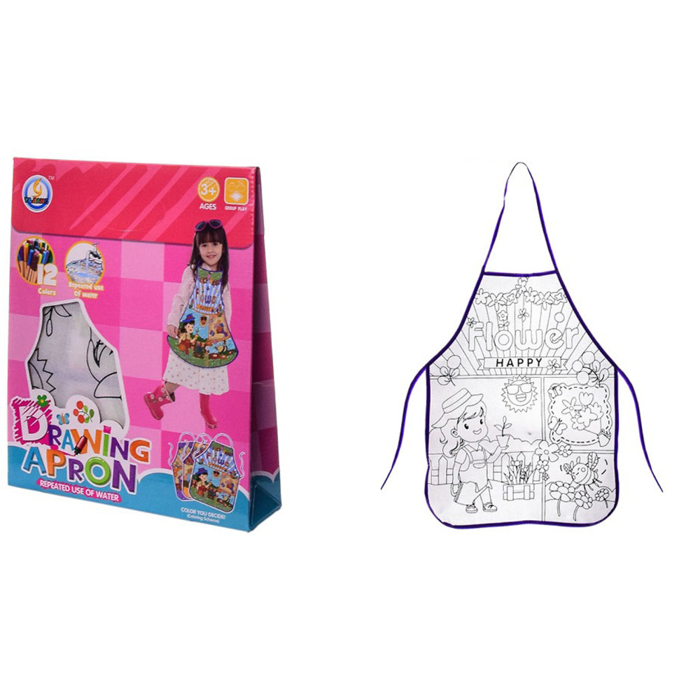 Дитячий набір для творчості "Drawing Apron" Z185-10G, фломастери змиваються водою Дитячий набір для творчості "Drawing Apron" Z185-10G, фломастери змиваються водою