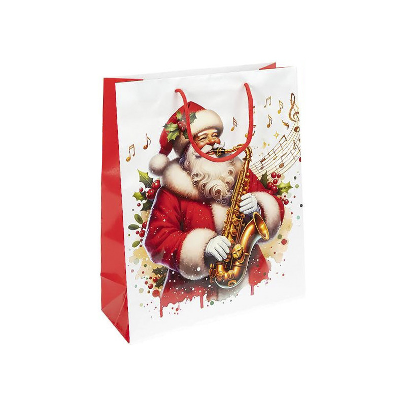 Подарунковий пакет "Новий Рік з Сантою" JA25-156-3 32х44х11 см Подарунковий пакет "Новий Рік з Сантою" JA25-156-3 32х44х11 см