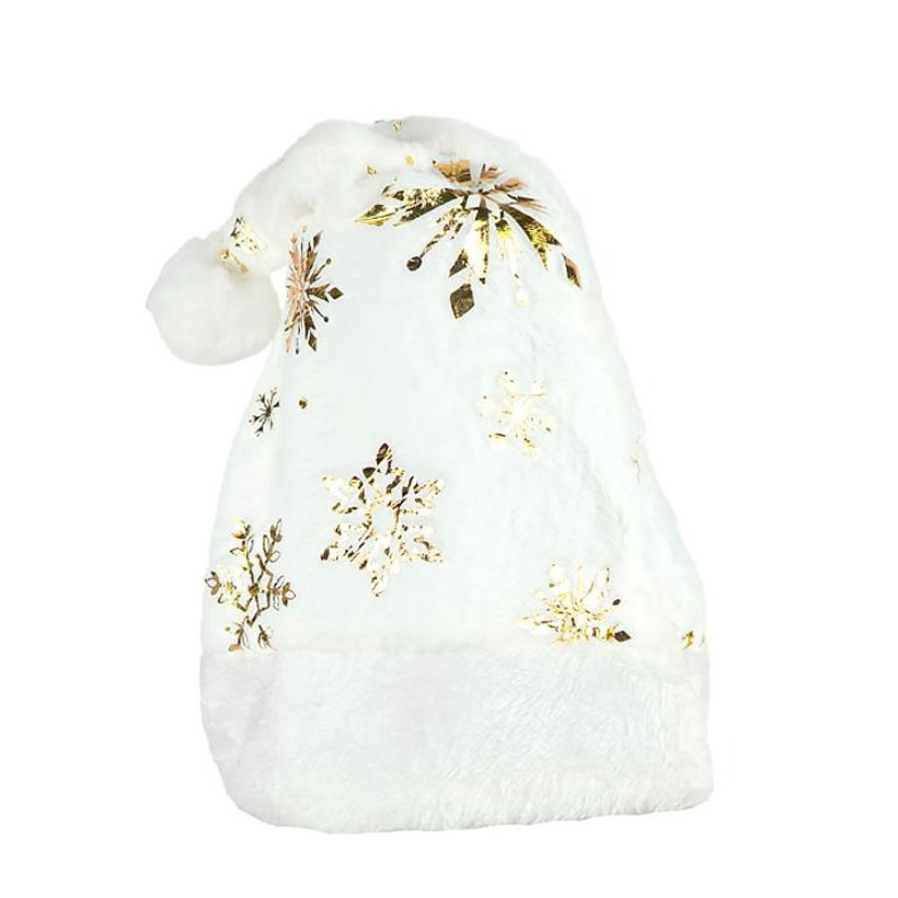 Новогодняя шапка Святого Николая 6241-22(Gold-2) белый, золотые снежинки Новогодняя шапка Святого Николая 6241-22(Gold-2) белый, золотые снежинки