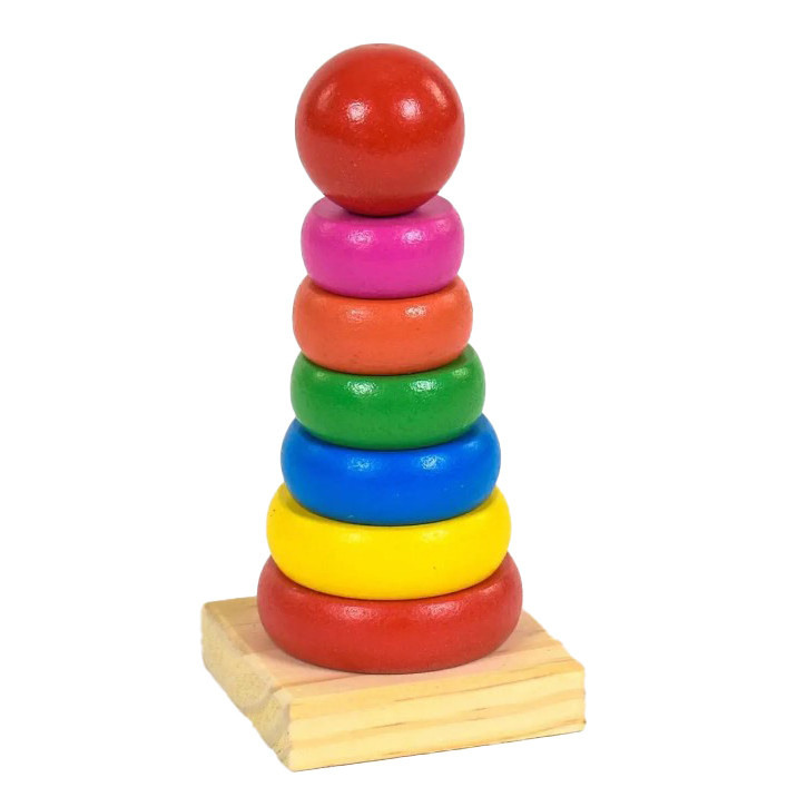 Детская деревянная игрушка "Пирамидка" RZV100, 14 см Детская деревянная игрушка "Пирамидка" RZV100, 14 см