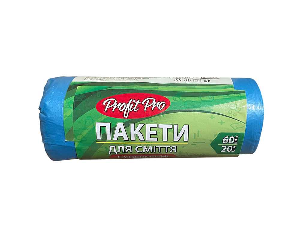 Пакети для смiття 20шт 60л Суперміцні ТМ Profit! Пакети для смiття 20шт 60л Суперміцні ТМ Profit!