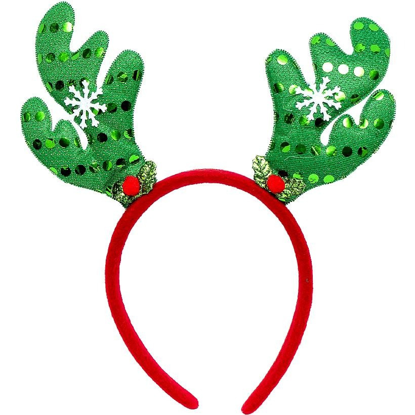 Обідок новорічний "Оленячі роги" 2502(Green) зелений Обідок новорічний "Оленячі роги" 2502(Green) зелений