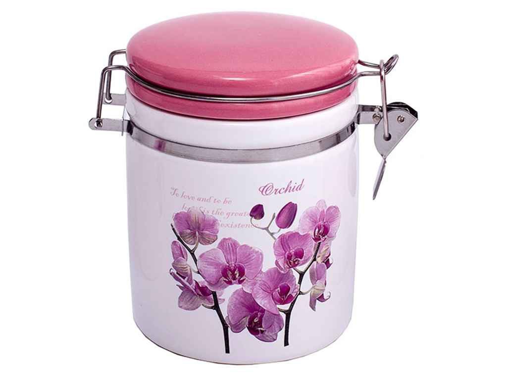 Банка для сипучих 500мл Орхідея рожева ZF 1376 OP ТМ INTEROS Банка для сипучих 500мл Орхідея рожева ZF 1376 OP ТМ INTEROS