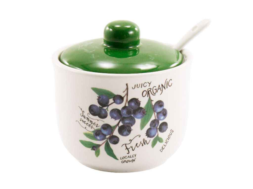 Цукорниця 350мл з ложкою лохина ZFC045BC ТМ GRAZIE Цукорниця 350мл з ложкою лохина ZFC045BC ТМ GRAZIE