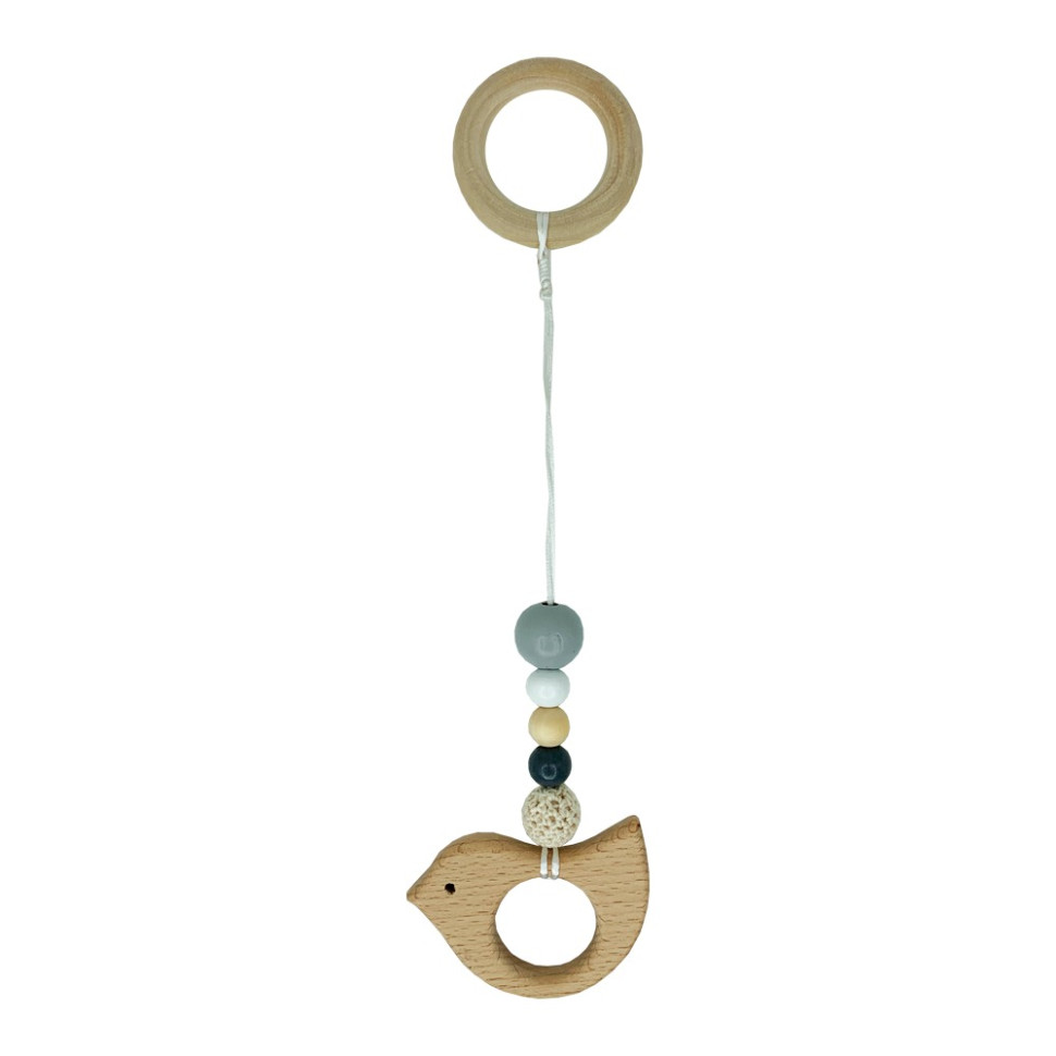 Детский деревянный грызунок "Птичка" MGZ-0410-1 с подвеской Детский деревянный грызунок "Птичка" MGZ-0410-1 с подвеской