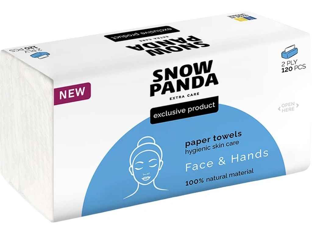 Рушник паперовий 120шт extra care FaceHands ТМ СНІЖНА ПАНДА Рушник паперовий 120шт extra care FaceHands ТМ СНІЖНА ПАНДА