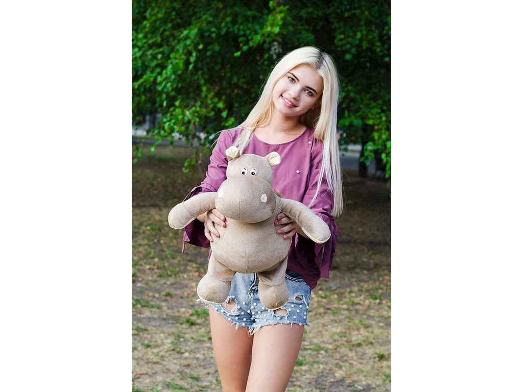 Мяка іграшка Бегемотик Бадді 55см мокко ТМ Тримішки Мяка іграшка Бегемотик Бадді 55см мокко ТМ Тримішки