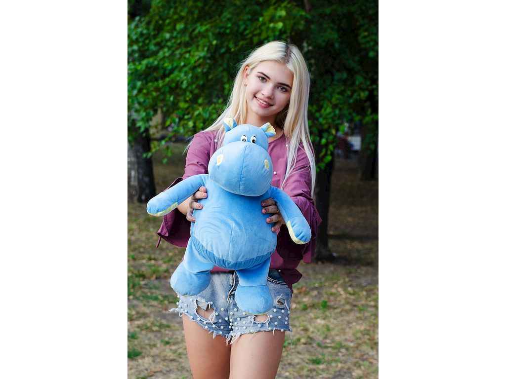 Мяка іграшка Бегемотик Бадді 55см блакитний ТМ Тримішки Мяка іграшка Бегемотик Бадді 55см блакитний ТМ Тримішки