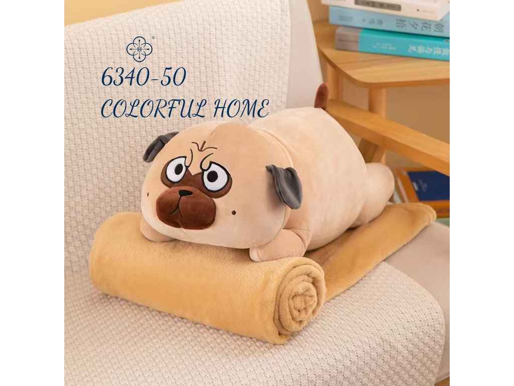 Плед-іграшка 110*140 Мопс арт.6340 ТМ COLORFULHOME Плед-іграшка 110*140 Мопс арт.6340 ТМ COLORFULHOME