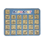 Деревянный алфавит-вкладыш английский "ALPHABET" 3240-03-002 синий 29х39 см. Изображение №2