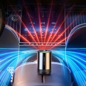 Арома дифузор для авто автоматичний RGB + запаска блакитне небо 50мл Одеколон (018). Зображення №4