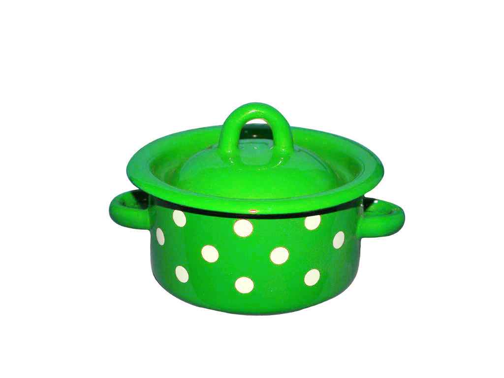 Каструля ем. 400мл /4 циліндрична з полою ручкою на кришці Полька (зелена) I16031/4 ТМ IDILIA Каструля ем. 400мл /4 циліндрична з полою ручкою на кришці Полька (зелена) I16031/4 ТМ IDILIA
