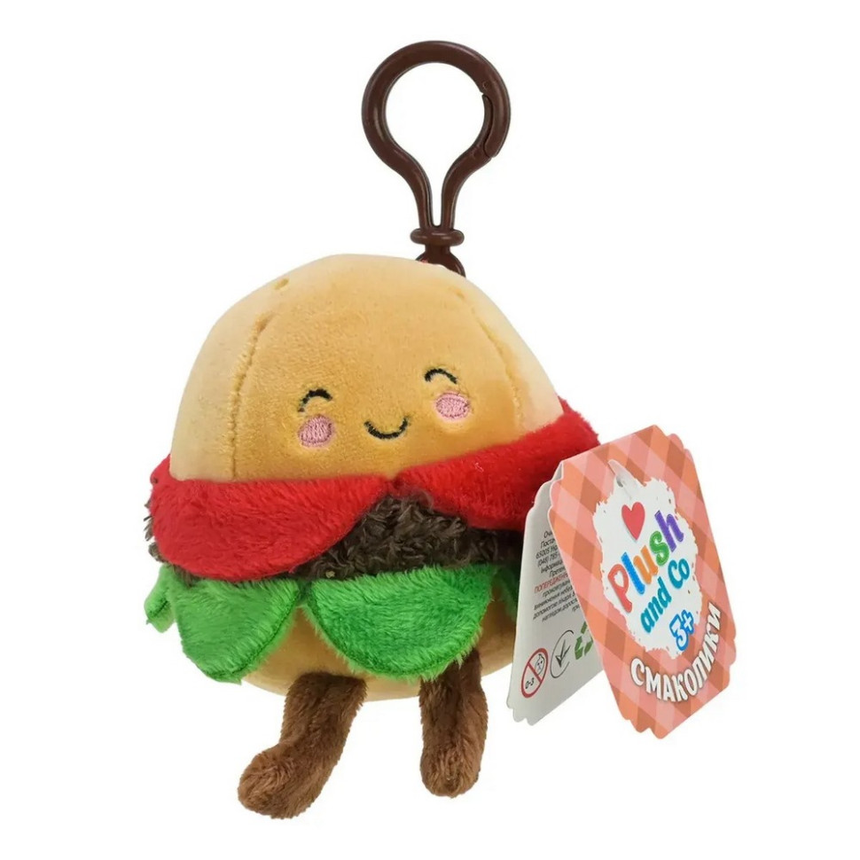 Мягкая игрушка-брелок "Гамбургер" Plush and Co PLC25084, 7 см Мягкая игрушка-брелок "Гамбургер" Plush and Co PLC25084, 7 см