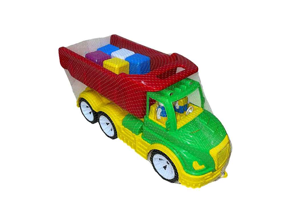 Самоскид зелено-червона Mati з кубиком малим арт 009/14 ТМ BAMSIC Самоскид зелено-червона Mati з кубиком малим арт 009/14 ТМ BAMSIC