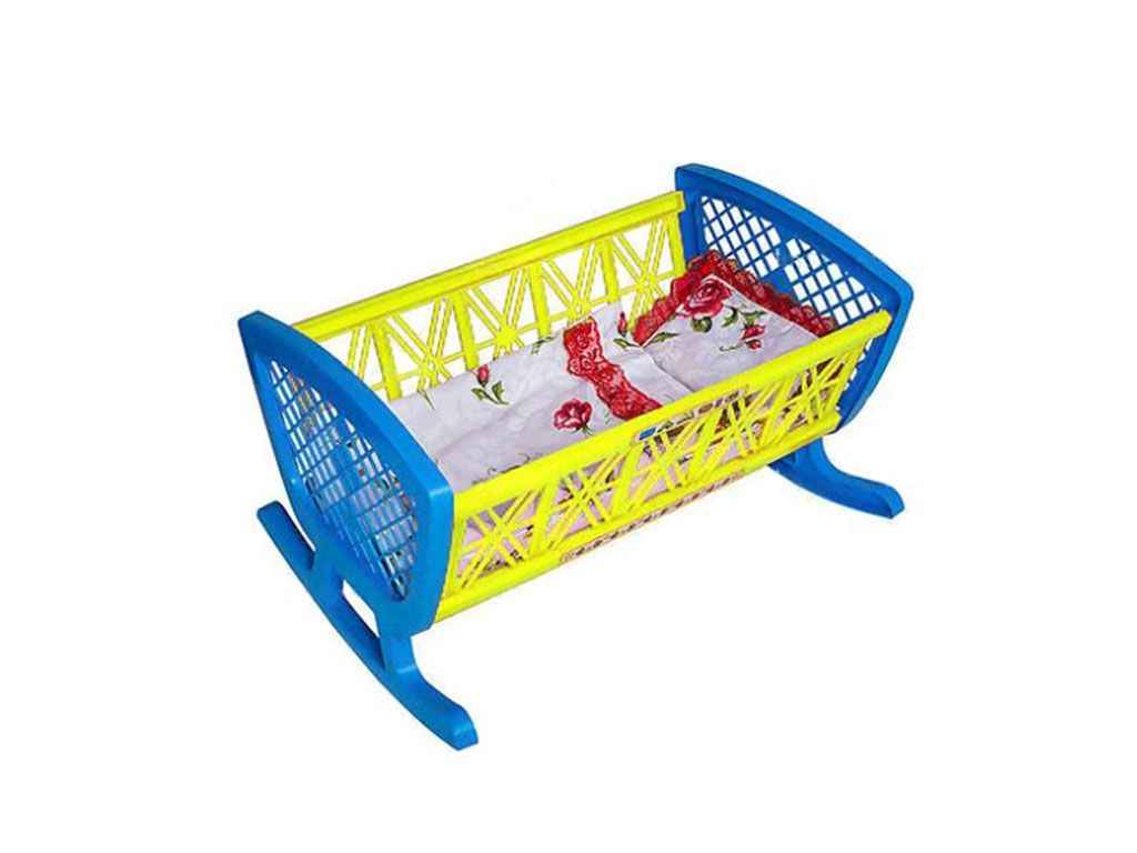 Меблі 50*30*25см синя Ліжечко з постіллю арт.006/1 ТМ BAMSIC Меблі 50*30*25см синя Ліжечко з постіллю арт.006/1 ТМ BAMSIC