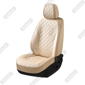 Чохли - Накидки сидіння Алькантара + Шкір.зам5D"SORRENTO"(закр-а спинка+кишеня)Бежеві Elegant 700154. Изображение №2