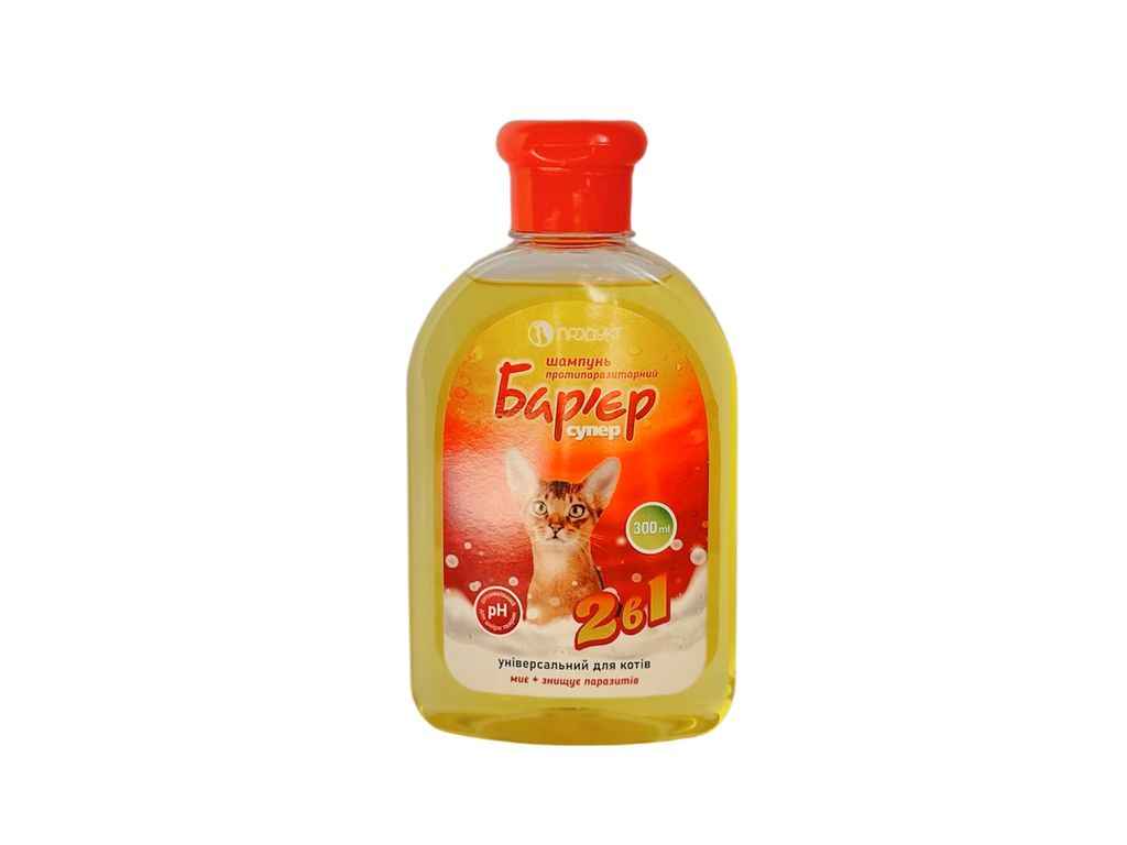 Шампунь Коти Барєр супер протипаразитарний універсальний 300мл ТМПродукт Шампунь Коти Барєр супер протипаразитарний універсальний 300мл ТМПродукт