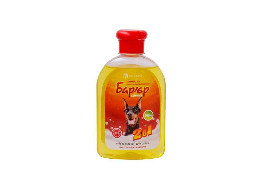 Шампунь Собаки Барєр супер протипаразитарний універсальний 300мл ТМПродукт Шампунь Собаки Барєр супер протипаразитарний універсальний 300мл ТМПродукт