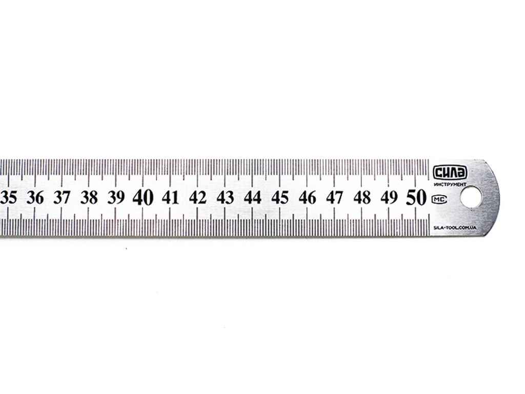 Лінійка L=500мм стандарт з нержавіючої сталі 0.6 ТМ СИЛА Лінійка L=500мм стандарт з нержавіючої сталі 0.6 ТМ СИЛА