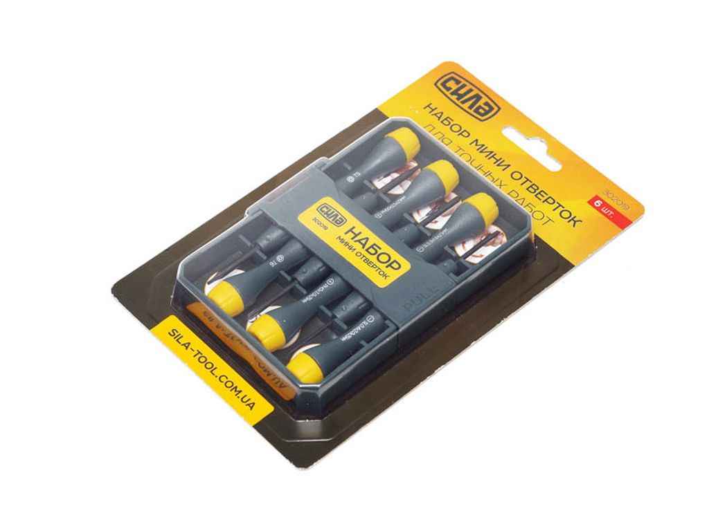 Набір викруток 6 міні для точних робіт CrV в кейсі ТМ СИЛА Набір викруток 6 міні для точних робіт CrV в кейсі ТМ СИЛА