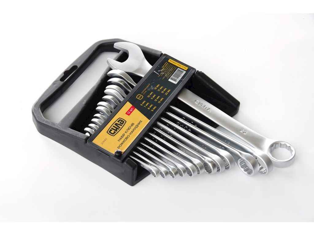 Набір ключів 12 Cr-V ріжково-накидних (6,7,8,9,10,11,12,13,14,17,19,22мм) ТМ СИЛА Набір ключів 12 Cr-V ріжково-накидних (6,7,8,9,10,11,12,13,14,17,19,22мм) ТМ СИЛА