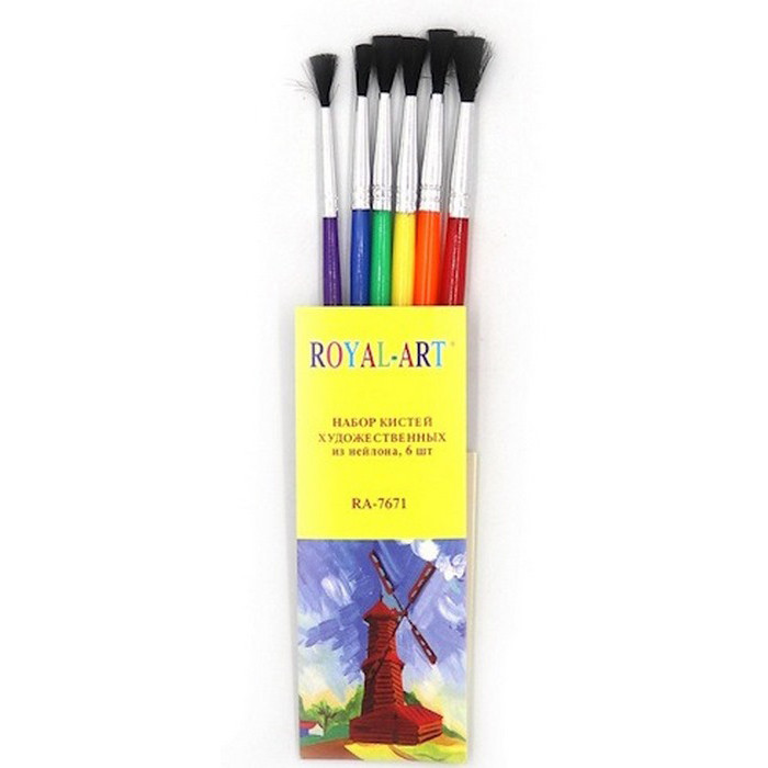 Набор художественных кистей RA-7671(DSCN1916) в наборе 6 штук Набор художественных кистей RA-7671(DSCN1916) в наборе 6 штук