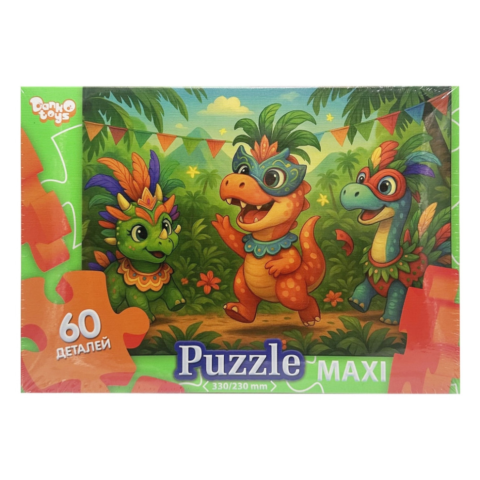 Детские пазлы-макси "Праздник динозавров" Mx60-12-13, 60 элементов Детские пазлы-макси "Праздник динозавров" Mx60-12-13, 60 элементов