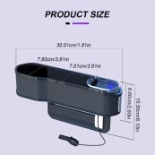 Органайзер - Універсальний Карбон 30см Charging Storage Box USB+Type-C+Lightning QC3.0 (1шт). Зображення №4