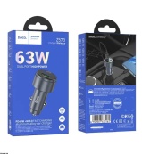 Вольтметр у прикурку 12V/24V на 1Type-C/1USB PD30W+QC3.0 (Сірий) Hoco Z57B. Зображення №2