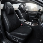 Чохли - Накидки сидіння Алькантара + Шкір. зам 5D "NAMI" (спинка закрита) Чорні. Изображение №2 Чохли - Накидки сидіння Алькантара + Шкір. зам 5D "NAMI" (спинка закрита) Чорні. Изображение №2