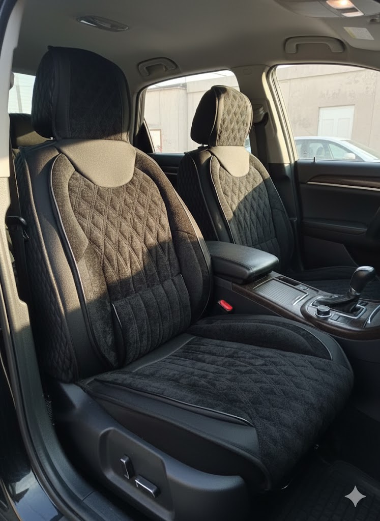 Чохли - Накидки сидіння Тканина 5D "RAVEN" (спинка закрита) Чорні Чохли - Накидки сидіння Тканина 5D "RAVEN" (спинка закрита) Чорні