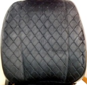 Накидки сидінь "Алькантара" VIP Чорна з ефектом бічної підтримки(1шт)з Підголовником (10mm товщина). Зображення №4