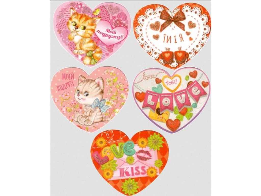 Набір міні-валентинок 8*6,7см 5видів по 8 шт (40шт/уп) ТМЕТЮД Набір міні-валентинок 8*6,7см 5видів по 8 шт (40шт/уп) ТМЕТЮД