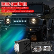 Фара-LED Прямокутник 40W 70*22*55mm 12-80V External SportLight A2 на дві лінзи W/Y. Изображение №2