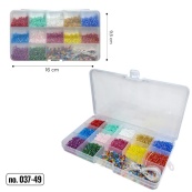 Набір бісеру для створення прикрас 037-49 в боксі, волосінь в комплекті. Зображення №2