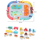 Деревянный конструктор "Город" C 75545, 12 пазлов, 88 деталей. Изображение №4