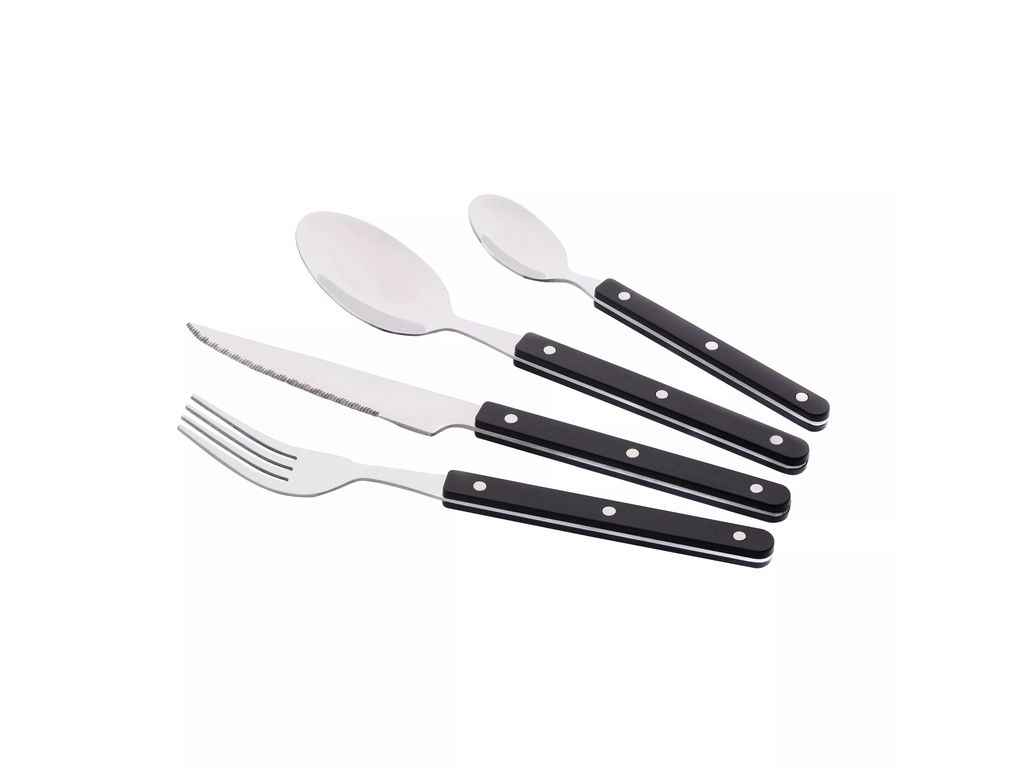 Набір столових приборів 16шт Gemini Aosta нержавіюча сталь, пластик, чорний ТМ ARDESTO Набір столових приборів 16шт Gemini Aosta нержавіюча сталь, пластик, чорний ТМ ARDESTO
