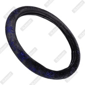 Чохол на кермо фланель "М" (37-38см) чорний Elegant 115271 метелик з синім камінням. Изображение №2