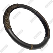 Чохол на кермо шкіра "М" (37-38см) чорний Elegant 115081 вставка з золотими стразами. Зображення №2