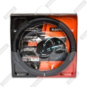 Чохол на кермо шкіра "М" (37-38см) чорний Elegant 115071 вставка з білими стразами. Зображення №4