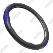 Чохол на кермо шкіра "М" (37-38см) чорний Elegant 115171 вставка з синім камінням. Изображение №2