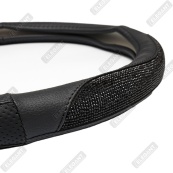 Чохол на кермо шкіра "М" (37-38см) чорний Elegant 115161 вставка з чорним камінням. Зображення №3