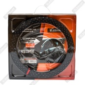 Чохол на кермо шкіра "М" (37-38см) чорний Elegant 115381 зі сріблястими паєтками/один шов. Изображение №4