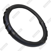 Чохол на кермо шкіра "M" (37-38см) чорний Elegant 115051 масажер,синя нитка. Изображение №2