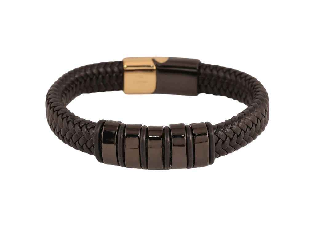 Браслет ТТМ Stainless Steel 14К Чорний ремінець з накладками 21см*12-15мм застібка магніт арт.306059 ТМ XUPING Браслет ТТМ Stainless Steel 14К Чорний ремінець з накладками 21см*12-15мм застібка магніт арт.306059 ТМ XUPING