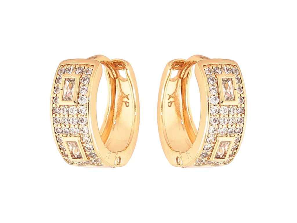 Сережки кільця Позолота 18K Візерунок з кристалами арт.307602 ТМ XUPING Сережки кільця Позолота 18K Візерунок з кристалами арт.307602 ТМ XUPING