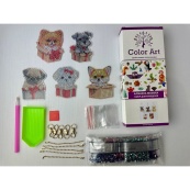 Набор брелков для алмазной мозаики "Собачки" BR33, 5 штук. Изображение №5