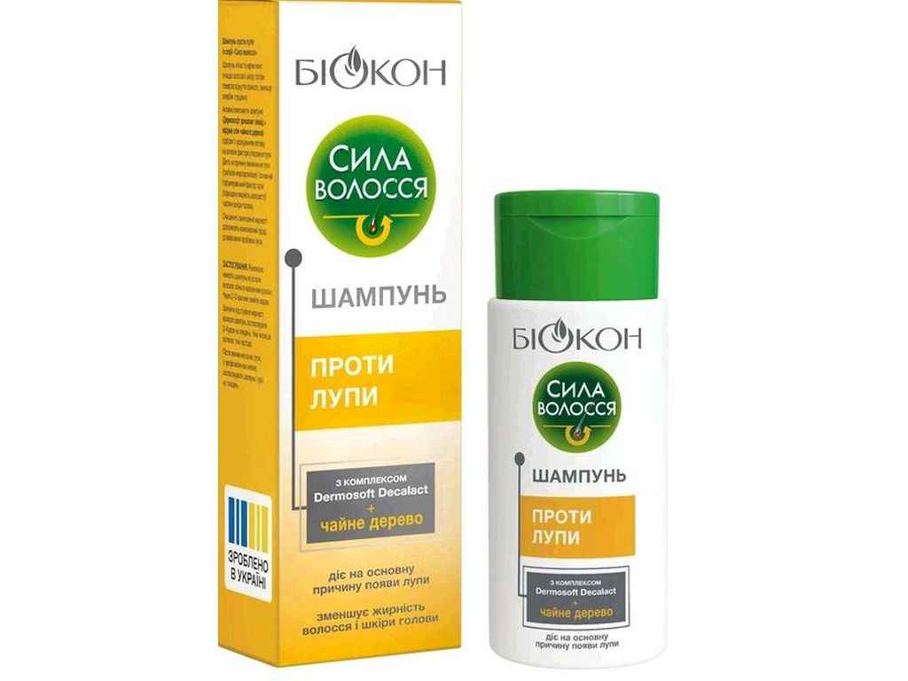 Шампунь Проти лупи, 150мл Сила волосся ТМ БИОКОН Шампунь Проти лупи, 150мл Сила волосся ТМ БИОКОН