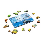 Деревянный пазл-вкладыш "Умный мир: Городской транспорт" Puz-88747 А5, 18 элементов. Изображение №2