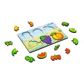 Дерев'яний пазл-вкладиш "Розумний світ: Веселі фрукти" Puz-88749 А5, 18 елементів. Зображення №2